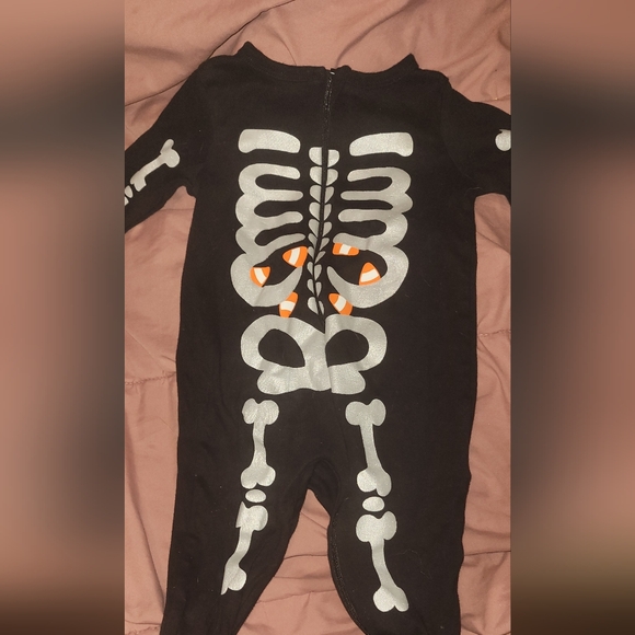 Halloween Skeleton footed Sleeper - Picture 8 of 16